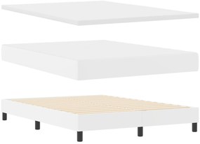 vidaXL Κρεβάτι Box Spring με στρώμα σε λευκό χρώμα, διαστάσεων 160 x 200 εκ, φτιαγμένο από τεχνητό δέρμα.