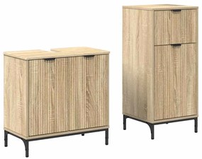vidaXL Σετ Επίπλων Μπάνιου με ράφι 2 pcs Sonoma Δρυς 39.5 x 36 x 88 εκ