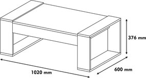 Coffee Table Venüs - Walnut, Cream Walnut
Cream