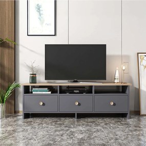 Έπιπλο Τηλεόρασης Oslo 382NRC1106 150x36x47cm Anthracite