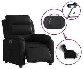 vidaXL Πολυθρόνα Ανακλινόμενη Ηλεκτρική Μαύρη από Συνθετικό Δέρμα