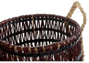 Σετ Καλαθιών DKD Home Decor Φυσικό Λιλά Θαλασσινό γρασίδι (3 Τεμάχια)