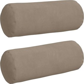vidaXL Μαξιλάρια Στήριγμα 2 pcs Taupe Ø 15 x 40 εκ Ύφασμα Μικροΐνας