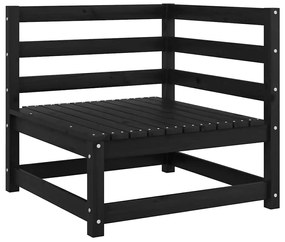 vidaXL Καναπές Κήπου Γωνιακός Ξύλο Πεύκου με Ανθρακί Μαξιλάρια