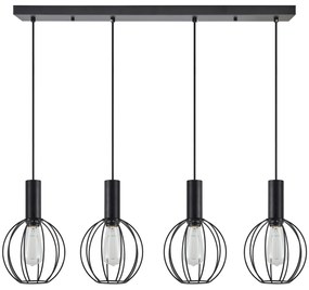 Φωτιστικό Οροφής  SE21-BL-4-4BL-GR2 ADEPT TUBE Black Pendant Black Metal Grid+ - 77-8539 - 51W - 100W - 77-8539