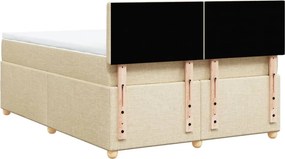 vidaXL Κρεβάτι Boxspring με Στρώμα Κρεμ 160x200 εκ. Υφασμάτινο