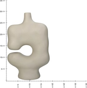 Βάζο ArteLibre Ακανόνιστο Ιβουάρ Polyresin 19x8.8x29.5cm