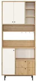 Ντουλάπι Κουζίνας 956LCS3563 88x35,5x205cm Oak-White Μοριοσανίδα, Μέταλλο