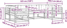 vidaXL Σειρά Καναπέ Εξωτερικού με μαξιλάρι 6 pcs Λευκό και Κρεμ