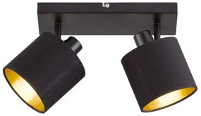 Φωτιστικό Οροφής - Σποτ Tommy R80332079 2xE14 28W 28x19cm Black Mat RL Lighting Metal, Fabric