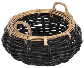 ΚΑΛΑΘΙ ΔΑΠΕΔΟΥ POTTS HM4378 ΜΑΥΡO&amp;ΦΥΣΙΚΟ ΧΡΩΜΑ- CL RATTAN Φ62x36Yεκ.