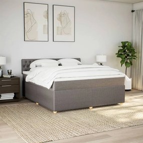 Κρεβάτι Boxspring με Στρώμα Taupe 180x200 εκ. Υφασμάτινο - Μπεζ-Γκρι