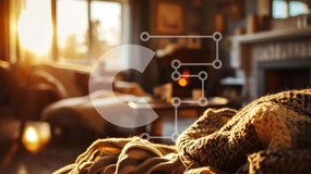 Intra Συλλεκτικό Ξύλινο Παζλ Plywood 4mm - Άνετο σαλόνι με τζάκι Σε Ξύλινο Κουτί - Διαστάσεις Puzzle: 10x10 cm – 25 κομμάτια