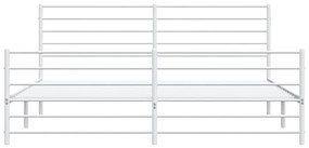 vidaXL Πλαίσιο Κρεβατιού με Κεφαλάρι&Ποδαρικό Λευκό 193x203εκ. Μέταλλο
