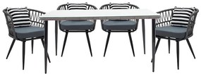 Naoki dining set 5pcs pe gray-metal black 160x90x78 εκ.