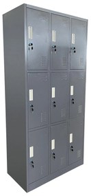 Φοριαμός ArteLibre 9 Θέσεων EARNUR Σκούρο Γκρι Μέταλλο 90x45x185cm Arte-14800012