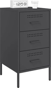 vidaXL Κομοδίνο Μαύρο 36x39x68 εκ. από Χάλυβα