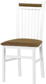 Καρέκλα Wallace-Λευκό - Καφέ  (2 τεμάχια)