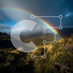 Intra Συλλεκτικό Ξύλινο Παζλ Plywood  4mm - Όμορφη εικόνα ενός ουράνιου τόξου πάνω από μια οροσειρά Σε Ξύλινο Κουτί - Διαστάσεις: 10x10 cm – 25 κομμάτια