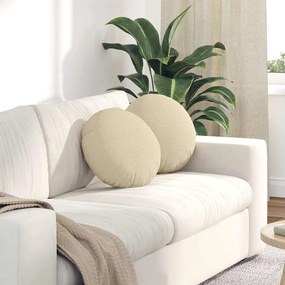 vidaXL Μαξιλάρια καθισμάτων 2 pcs Κρεμ Ø40 x 13 εκ ύφασμα