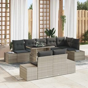 vidaXL Σετ Καναπέ Κήπου 9 pcs Ανοιχτό γκρι 100 x 55 x 73 εκ