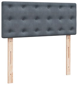 vidaXL Κρεβάτι Boxspring με Στρώμα Σκούρο Γκρι 120x190 εκ. Βελούδινο