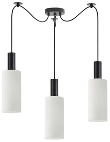 Φωτιστικό Οροφής SE21-BL-4-BL3-GL3 ADEPT TUBE Black Pendant White Glass+ - 77-8563 - 51W - 100W - 77-8563