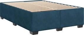 vidaXL Κρεβάτι Boxspring με Στρώμα Μπλε 140x190 εκ. Βελούδινο