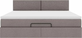 vidaXL Οθωμανικό κρεβάτι με στρώμα Taupe 160x200cm ύφασμα