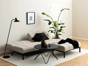 Καναπές κρεβάτι Oakland 1001, Μαύρο, Beige, 87x198x95cm, 44 kg, Πόδια: Μέταλλο | Epipla1.gr