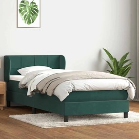 ΚΡΕΒΑΤΙ BOXSPRING ΜΕ ΣΤΡΩΜΑ ΣΚΟΥΡΟ ΠΡΑΣΙΝΟ 100X210ΕΚ. ΒΕΛΟΥΔΙΝΟ 3317520