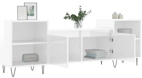 vidaXL Έπιπλο Τηλεόρασης Γυαλ. Λευκό 160x35x55 εκ. Επεξεργασμένο Ξύλο