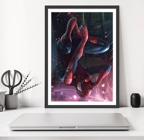 Πόστερ &amp;  Κάδρο Spiderman MV032 30x40cm Μαύρο Ξύλινο Κάδρο (με πόστερ)