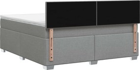 vidaXL Κρεβάτι Box Spring με Στρώμα και LED Ανοιχτό γκρι 140 x 200 cm