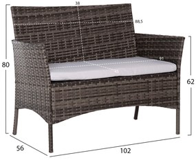 ΣΕΤ ΣΑΛΟΝΙ 4ΤΜΧ STASIA HM6089.02 ΣΥΝΘ.RATTAN ΓΚΡΙ-ΜΠΕΖ ΜΑΞΙΛΑΡΙΑ