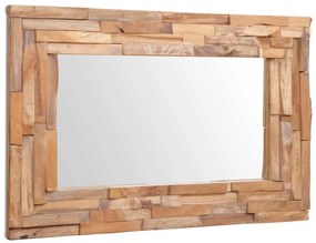 vidaXL Καθρέφτης Διακοσμητικός Ορθογώνιος 90 x 60 εκ. από Ξύλο Teak