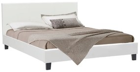 Κρεβάτι Nevil pakoworld 150x200 PU χρώμα λευκό ματ