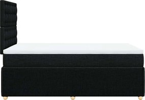 vidaXL Κρεβάτι Boxspring με Στρώμα Μαύρο 120x190 εκ. Υφασμάτινο