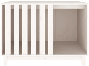 vidaXL Σπιτάκι Σκύλου Λευκό 100 x 70 x 72 εκ. από Μασίφ Ξύλο Πεύκου