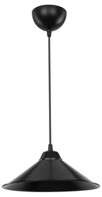 GloboStar® FERRO 203-0084 Μοντέρνο Κρεμαστό Φωτιστικό Καμπάνα Μονόφωτο 1 x E27 IP20 Μαύρο Πλαστικό - Μ30 x Π30 x Υ90cm
