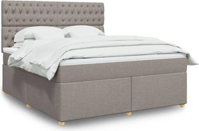 vidaXL Κρεβάτι Boxspring με Στρώμα Taupe 180x200 εκ. Υφασμάτινο