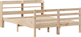 vidaXL Πλαίσιο Κρεβατιού Κεφαλάρι 150x200 εκ Μασίφ Πεύκο