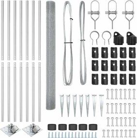 vidaXL Στύλος Περιφράξεων Ασημί 10 x 1,6 μ (25 x 25 χλστ. δίκτυο)