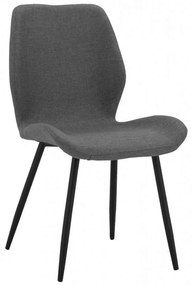 Καρέκλα Klay HM8730.01 49X62,5X87Υcm Grey-Black Σετ 2τμχ Βελούδο, Μέταλλο