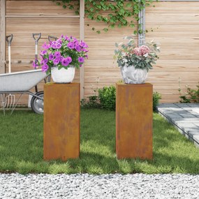 vidaXL Φυτείες  Pillar, 2 τεμάχια, 24x24x55 εκ. από ανθεκτικό ατσάλι