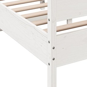 vidaXL Σκελετός Κρεβ. Χωρίς Στρώμα Λευκό 135x190 εκ Μασίφ Πεύκο