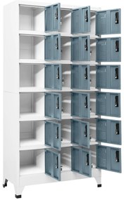 vidaXL Φοριαμός Ανοιχτό Γκρι &amp; Σκούρο Γκρι 90 x 40 x 180 εκ. Ατσάλινος