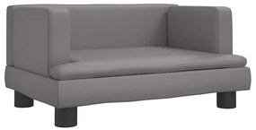 vidaXL Καναπές Παιδικός Γκρι 60 x 40 x 30 εκ. από Συνθετικό Δέρμα