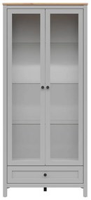 Βιτρίνα Boston DZ108, Ανοιχτό χρώμα ξύλου, Γκρι, Με συρτάρια, Με πόρτες, 203x90x41cm, 68 kg | Epipla1.gr