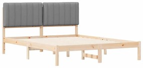 vidaXL Σκελετός Κρεβατιού με Επενδεδυμένο Κεφαλάρι Ανοιχτό γκρι